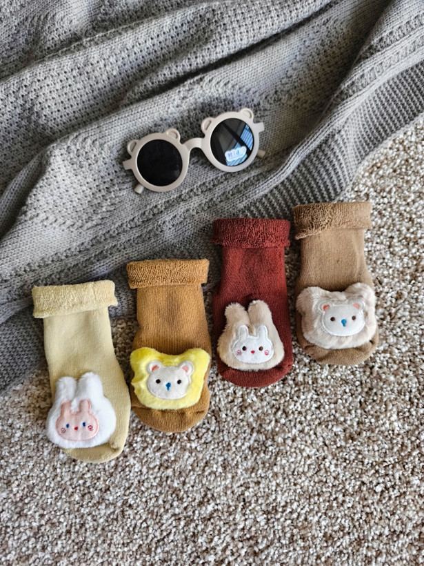 جوراب حوله ای نیم ساق عروسک برجسته
